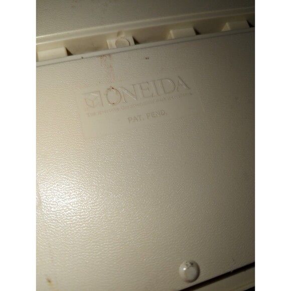 Oneida Blue Denim Fruit Patchwork Embroidered Sterling Silverware Case Vintage - Picture 7 of 9